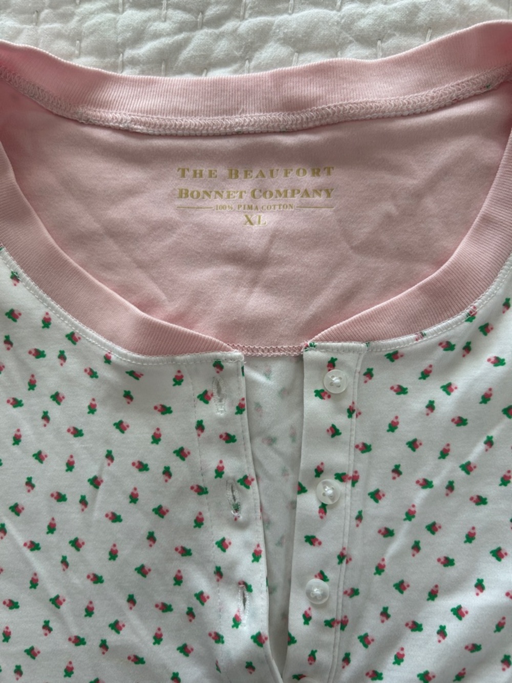 The Beaufort Bonnet Company Pink-Trim Floral Button Front Nightgown - Picture 2 of 3